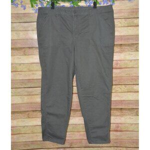 Lane Bryant Plus Size 24 Olive Army Green Straight Leg Pant Jean Pockets Stretch